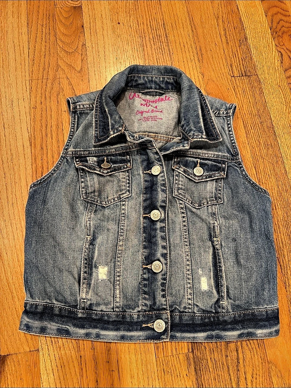Aeropostale Denim Vest Blue Size Medium
